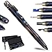 WHEN MING Multifunctional Tactical Pen, Emergency Window Glass Breaker with 303 Stainless Steel Body & Tungsten Steel Tip, Ballpoint Pen,Survival Tool, Flash Light Pen for EDC & Travelling - Gift Box