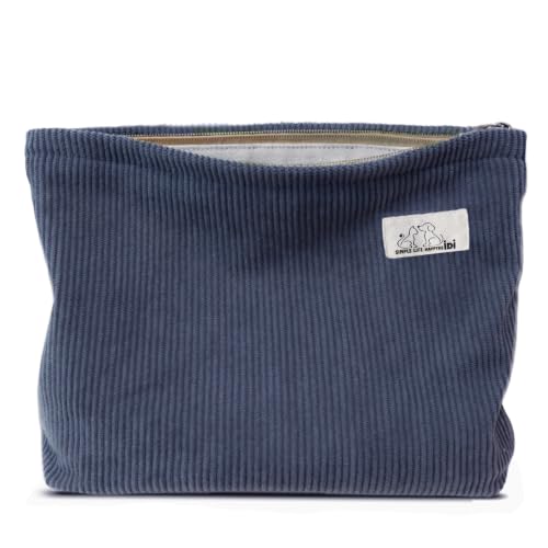 HAPPYHEIDI Large Makeup Bag Travel Cosmetic Pouch, Dark Grey