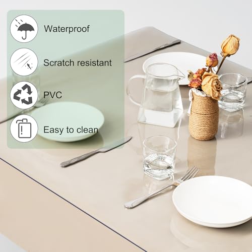 Nappe transparente en PVC 80x140 cm lavable et rectangulaire - 3