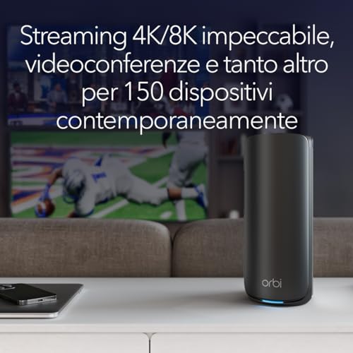 Mesh WiFi 7 Orbi serie 870 Tri-band, WiFi Mesh (RBE873B) router + 2 extender satellitari, funzioni di sicurezza, fino a 21 Gbps, copre 600 m2, 150 dispositivi, porta Internet 10 Gig, BE21000, - Powerline - Immagine 4