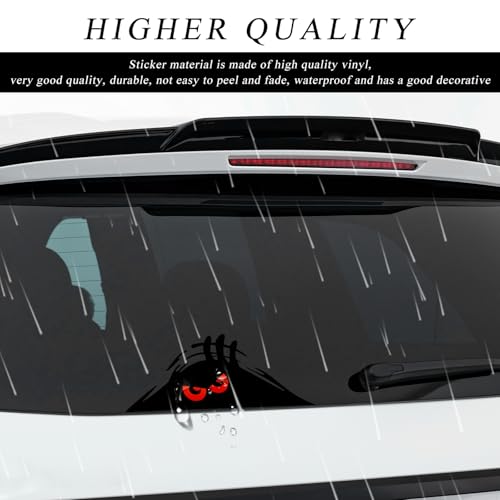 Image of Yourkar Car Dune Monster Sticker, Funny Peeping Monster Auto Decals Cover Scratches, Reflective Waterproof Vinyl Vehicle Hide and Seek Monster Decal, Decorative Car Accessories