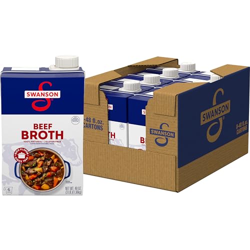 Swanson 100% Natural Beef Broth, 48 oz Carton (8 Pack)