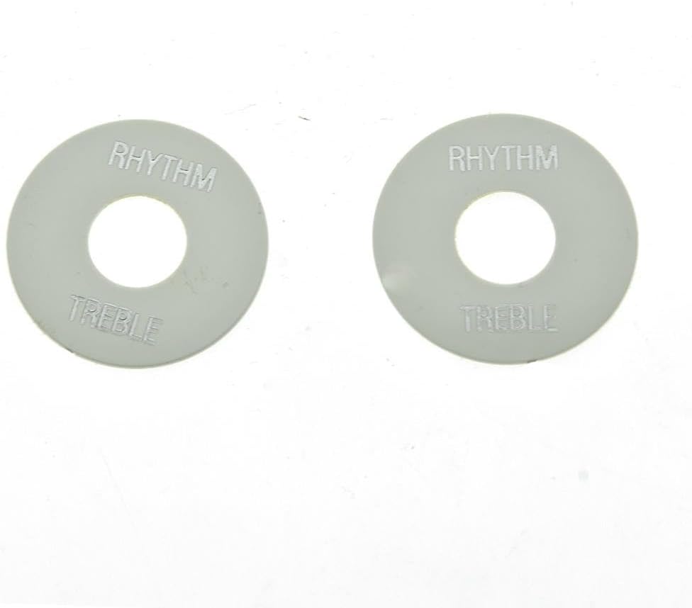 Dopro 2pcs Black with Gold Letter LP Guitar Toggle Switch Washer Plate Rhythm Treble Ring for Les Paul image 4