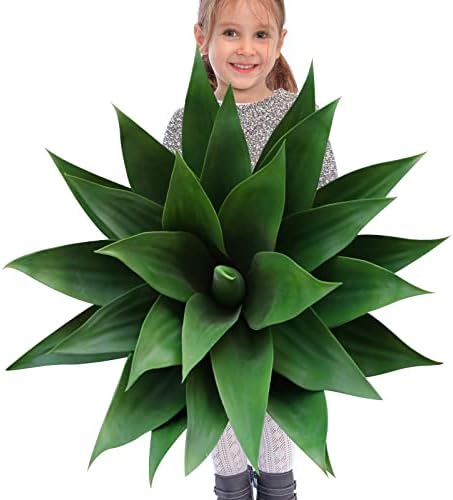 BANNINEO Artificial Agave Plant，28’Large Faux Agave Plant,Artificial Succulent Stems for Living Room/Bedroom/Office/Housewarming Gift,UV Resistant…
