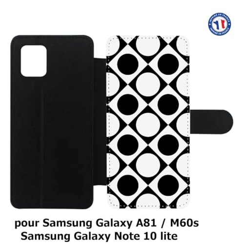 Étui Note 10 Lite cuir géométrique housse protection intégrale rigide