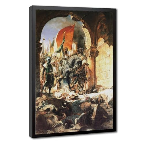 Poster L'entrée du Sultan Mehmet II à Constantinople, tableau sur toile 50x76 cm avec cadre