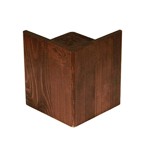 Almanor Goods Corner Bed Risers Furniture Lifters Wood (Set Of 4), Heavy Duty Handmade Rustic Pine, Create Storage Space (Dark) #TOP3