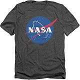 Popfunk NASA Logo Space Heather T Shirt (Medium) Charcoal