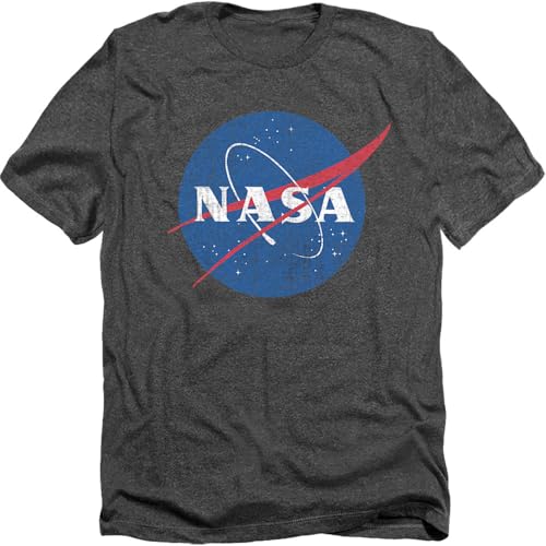 Popfunk NASA Logo Space Heather T Shirt (Medium) Charcoal