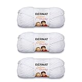 Bernat Softee Chunky 3-Pack Yarn, 2.8oz, Super Bulky 6 Gauge - White - Machine Wash & Dry