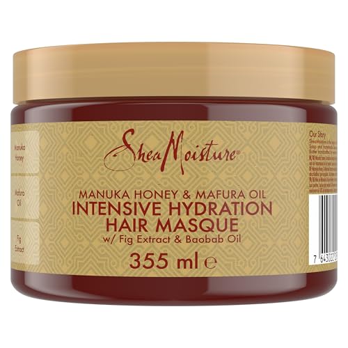 SheaMoisture Manuka Honey & Mafura Oil Hair Mask Sulfate-Free Deep Conditioner with Shea Butter Baobab Oil & Fig Extract for Dry Damaged Coily Hair Repairs & Tames Frizz 335 ml