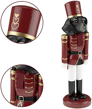 Clever Creations Black Hound Dog 14 Inch Traditional Wooden Nutcracker, Festive Christmas Décor for Shelves and Tables — view 2