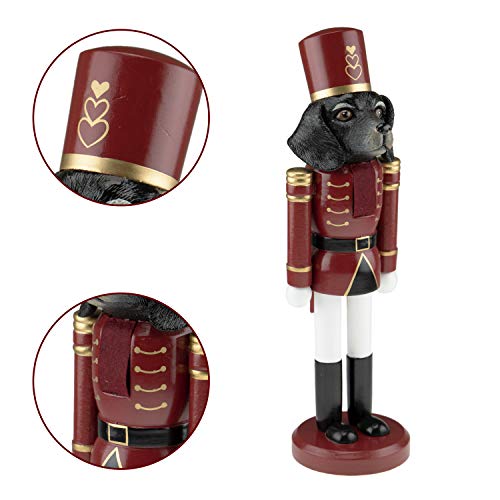 Clever Creations Black Hound Dog 14 Inch Traditional Wooden Nutcracker, Festive Christmas Décor for Shelves and Tables - Thumbnail 4