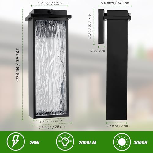 Image of VenzBlomia 20 inch Extra Large Dusk to Dawn LED Outdoor Wall Lights 2 Pack