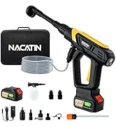 1000PSI Cordless Pressure Washer, 21V 4.0Ah Battery-Powered High Pressure Cleaner with 6-in-1 Noz...