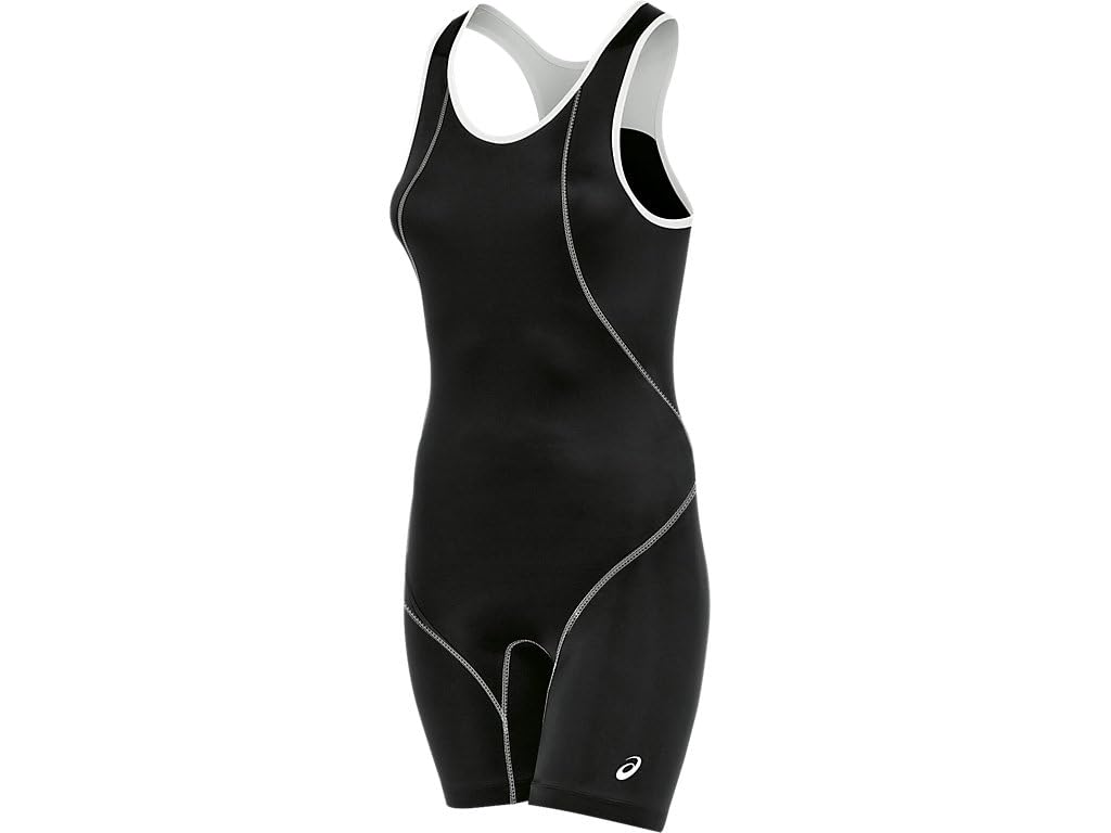 ASICS Women's Snap Downβ’ Wrestling Singlet, Black/White, Large