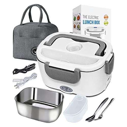 ISY-SHOP Gamelle chauffante, lunch box chauffante électrique 12v24v220v 55W etanche chauffe plat bureau, voiture, camion, chantier boite repas chauffante tupperware chauffant,avec sac isotherme