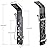 AlenArt Wall Mount Stainless Steel LED Shower Panel Tower System, Rainfall Waterfall Shower Head, Hydroelectricity Display with Massage Jets,Black