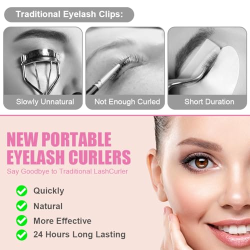 LOPHE Wimpernzange Beheizbar, Elektrische Wimpernzange Wimpernbürste mit 3 Temperaturmodi, 10s Schnelles Aufheizen Wimpern Curler Anti-Verbrennung, für alle Wimpern(#A-Weiß)