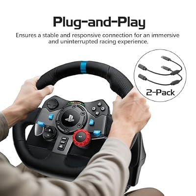 USB Breakaway Cable Compatible with Logitech G920 G923 G27 G29 Driving Force,for Thrustmaster Ferrari 458 Spider Racing Wheel Cord, Guitar Hero & Xbox USB Plug(2 Pack)