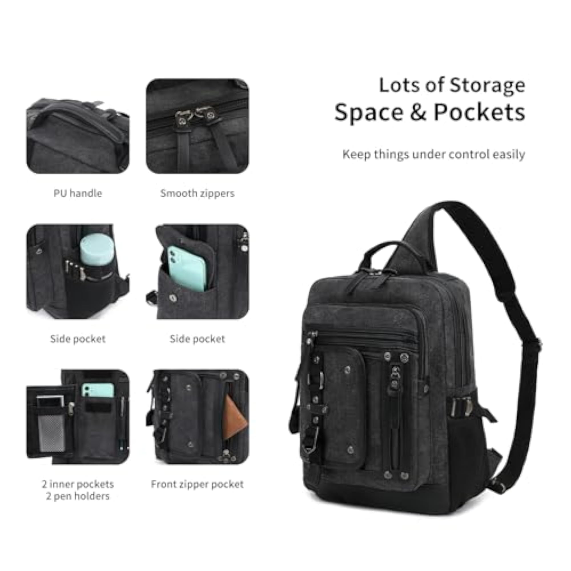 Retro Messenger Bag Men Sling Bag for Outdoor Use