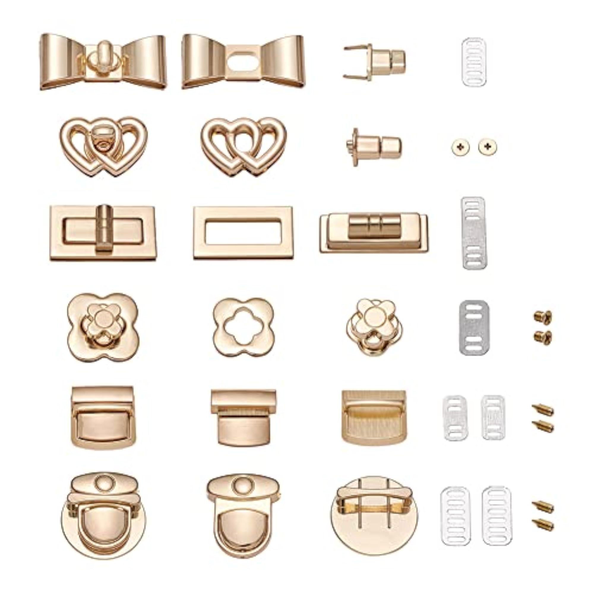 6 Sets Turn Lock Clasp Purse Clutch Closure Fasteners