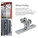 Topyond 2Pcs Welded Roller Trolley Wheels T Shape Stable Track Wheels High Bearing Capacity for Electric Lifts,Trolley for Industrial Tracks,Transport for Heavy Loads