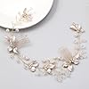 XFSRG 4 Pièces Accessoires Cheveux Mariage Perle Bijoux Accessoires de Cheveux en Cristal Peigne Mariage Ornés de Feuilles Mariée Broche Pince Chignon pour Femme Fille Soirée (Or) #2