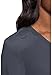 Med Couture Women's V-Neck Scrub Top, Modern Fit Tuck-in Top with Stretchy Rib-Knit Shoulders and Chest Pocket - MC7448, Pewter, Large