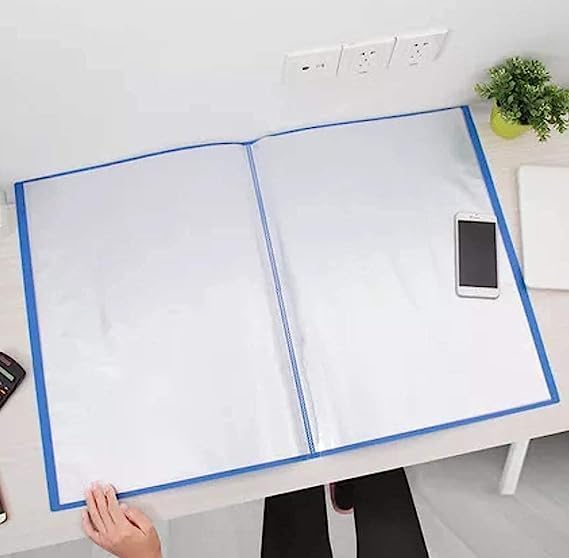 Image of Display Book File A3 Size 40 Leaf (Pack of 2) for Certificates, Transparent Sleeves Pocket, Display Presentation Files (Multi-Colors)