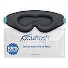 Ocufresh 3D Sleep Mask – 100% Light Block • Zero Eye Pressure • Memory-Foam Contoured Cups • Adjustable Aqua-Blue Strap • Side-Sleeper & Travel Friendly Blindfold for Men & Women