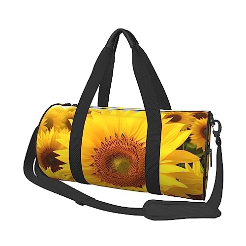 Sacs ronds durables de sport de voyage de tournesols sac de gym noir grande capacité taille unique