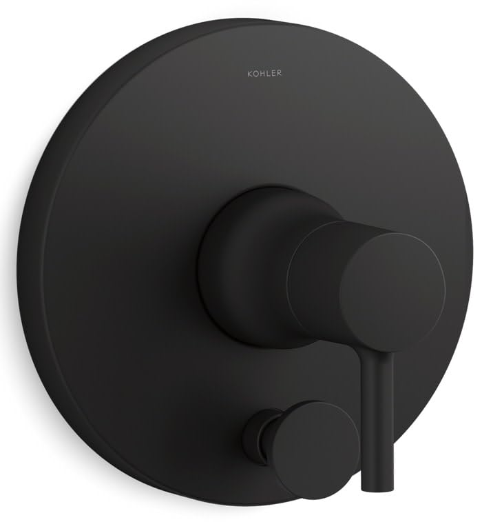 Kohler KT8979-4-BL Toobi Válvula Balanceada de Presión con Manija Única, Solo Recubrimiento, Sin Válvula, con Desviador Negro Mate miniatura 1