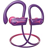 Letscom U8L Bluetooth Headphones, 15Hrs Playtime Wireless 5.0 Earbuds IPX7 Waterproof Sport Running in-Ear Headsets w/Mic Stereo Sound Noise Cancelling for Work Home Office
