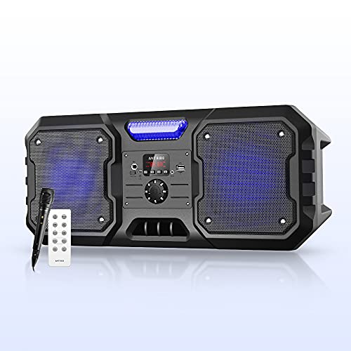 Image of Ant Audio Rock 550 Party Speaker with Karaoke with FM Radio, Micro SD Card, USB, Wired Mic - 55 watt, Black