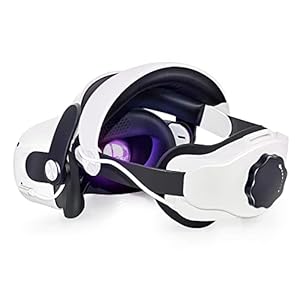 Ryoko Oculus Quest 2 Head Strap Elite Strap with Battery for Meta / Oculus, 6000mah Rechargeable Battery Pack Extra 4H…