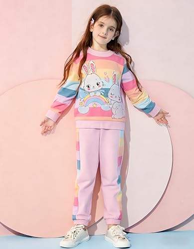 Image of RETSUGO Little Girls 2 Piece Clothing Sets Toddler Unicorn Sweatshirts and Leggings Cotton Fall Winter Casual Outfits 3-8T