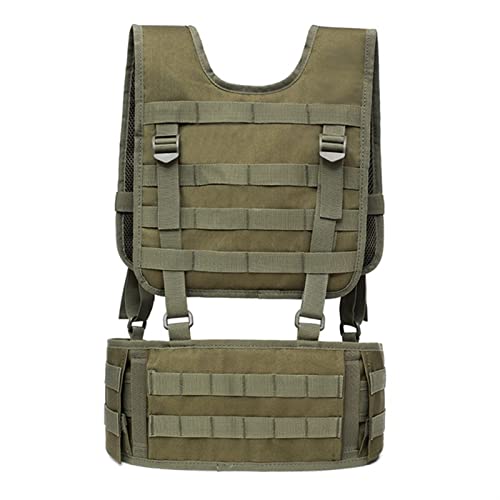 REYNEM Military Tactical Vest Molle Chest Rig Airsoft Waist Belt Detachable Duty Belt Army Paintball Equipment Outdoor Hunting Vest (Color : Green) - Image 3