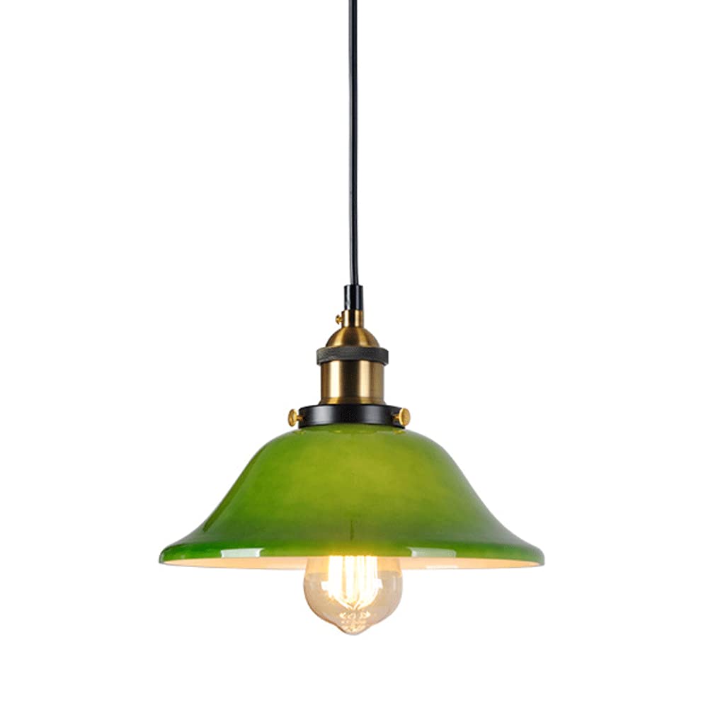 Lustre en verre vert émeraude RLKHXBS style vintage pour salon et chambre