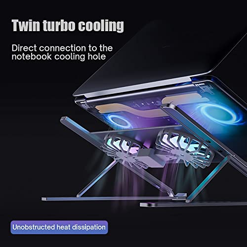 Support d'ordinateur portable en aluminium argenté avec ventilateur de refroidissement - 2