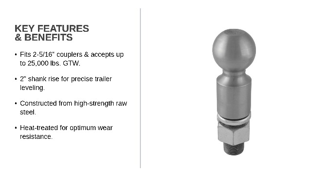 Amazon.com: CURT 40087 Raw Steel Trailer Hitch Ball, 25,000