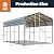 MELLCOM 14x25 FT RV Metal Carport, Heavy Duty Carport Canopy with Galvanized Metal Roof and Frame for RV, 2 Car, Boat and Tractors