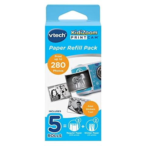 VTech KidiZoom PrintCam Thermal Printing Paper for Print Camera | Includes 4 Paper (240 prints) and 2 Sticker Rolls (40 prints) Cover
