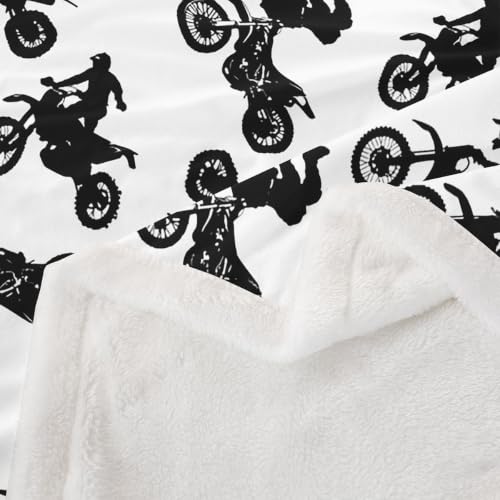 Image of Feelyou Motocross Rider Fleece Throw Boys Girls Gift Sofa Warm