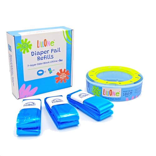 LillOne Kit Cassetta Riutilizzabile + 3 Ricariche Extra Lunghe 7 Strati da 7m – Compatibile con Mangiapannolini Maialino Foppapedretti, Angelcare