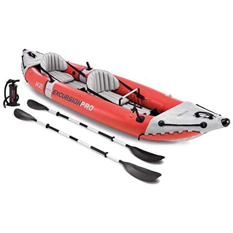 Intex Excursion Pro Kayak, Super Tough Laminate with Oars and Pump Cover