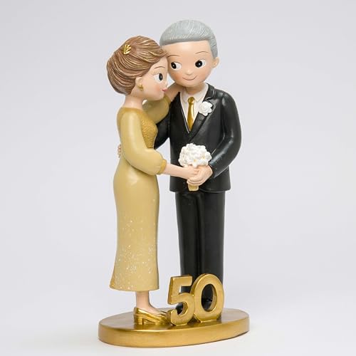 Miniatura 4 de Mopec Y105 Figura Para Pastel Pop Fun De Pie Bodas De Oro 21cm.