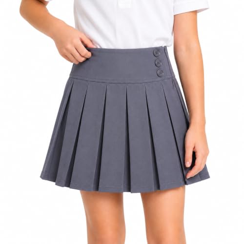 Jupe d'uniforme scolaire plissée filles taille réglable pour enfant