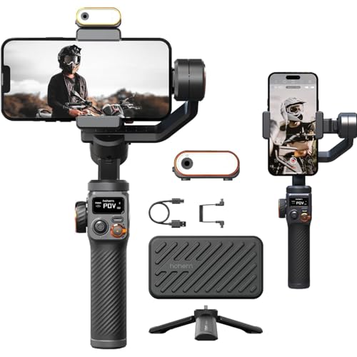 Gimbal Estabilizador Portátil de 3 Eixos com Tripé de Aderência para Celular, hohem iSteady M6 Estabilizador de Celular
