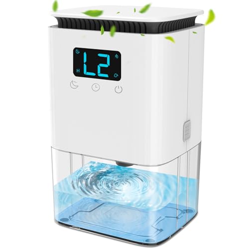 HSECPTOW 42 OZ Dehumidifiers for Home, Quiet Dehumidifier with Auto-Off Timer Sleep Mode, 7 Colors Light Portable Small Dehumidifiers for Bedroom, Bathroom, Cloakroom, Closet